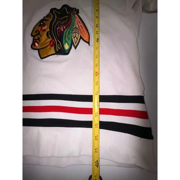 Vintage Starter Chicago Blackhawks Hockey Jersey Mens Size S/M DAZE 55 White Red